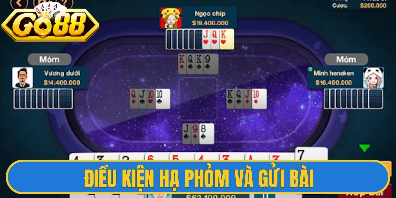 Điều kiện hạ phỏm và gửi bài sau khi vòng 4 kết thúc