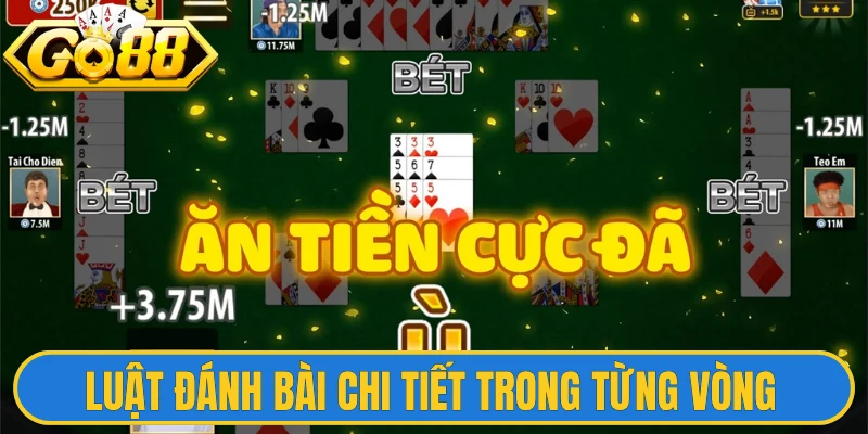 Luật đánh bài chi tiết trong từng vòng của Phỏm Go88
